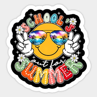 School's Out For Summer Cute Smile Face Last-Day Of School Sticker